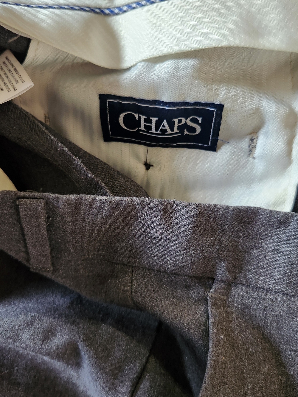 Chaps Gray Wool Blend Dress Pants